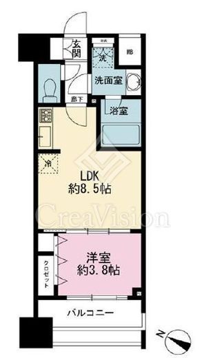シティインデックス新宿若松町　804号室　間取り