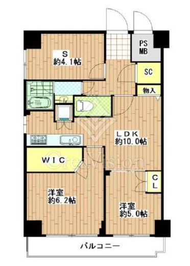 安田小網町マンション　403号室　間取り