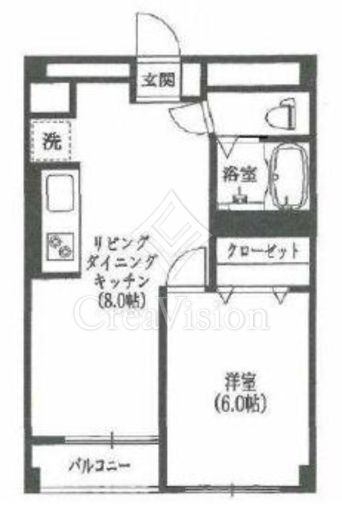 月島マンション　903号室　間取り