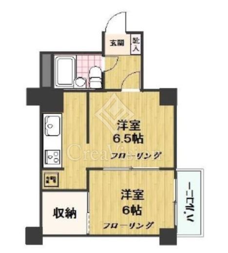 明石町ツインクロス　516号室　間取り
