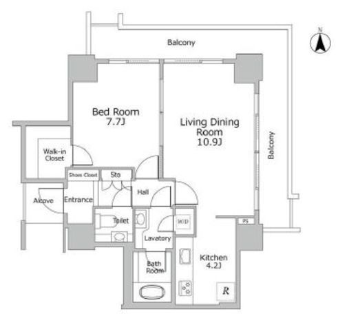 恵比寿ガーデンテラス壱番館　302号室　間取り