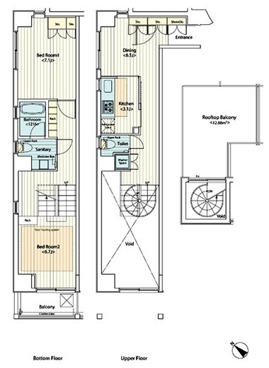 カスタリア八丁堀　1001号室　間取り
