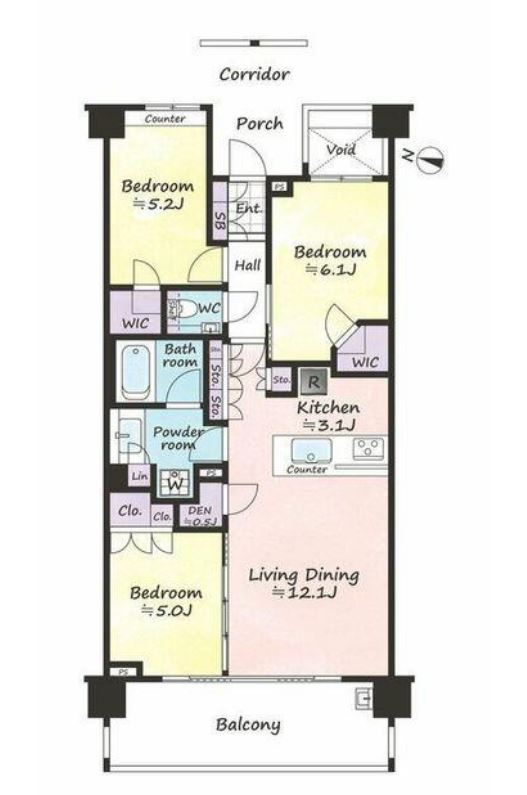 シティテラス下目黒　3F号室　間取り