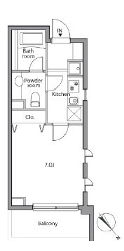 レジディア赤坂　309号室　間取り