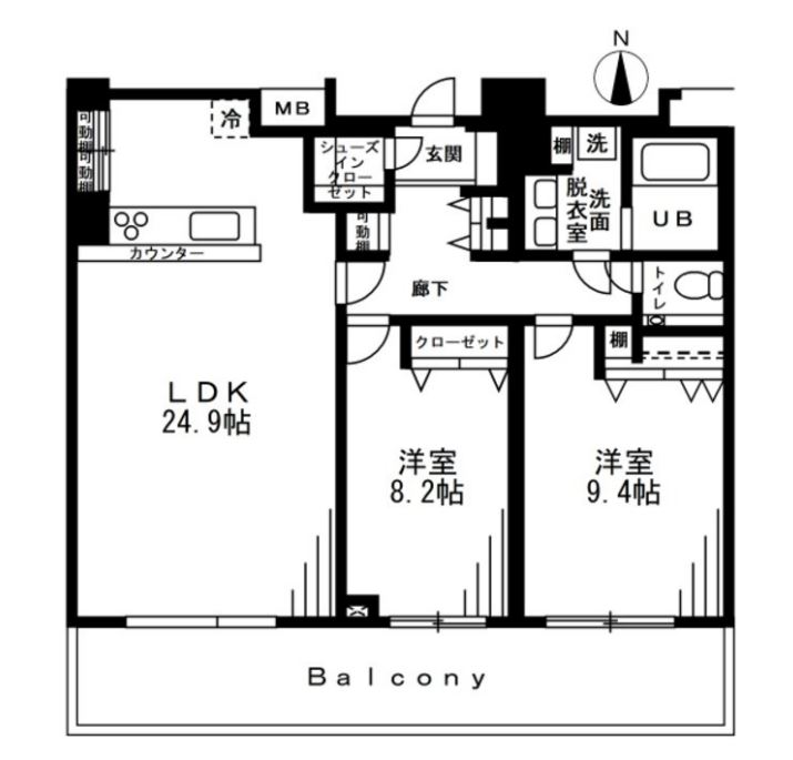 レジディア西麻布　1302号室　間取り