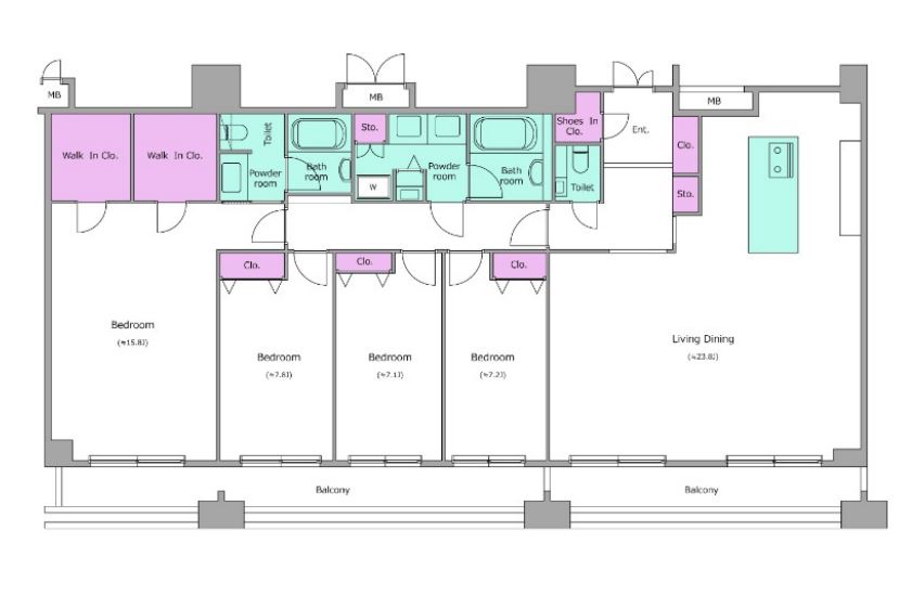 レジディア西麻布　1203号室　間取り