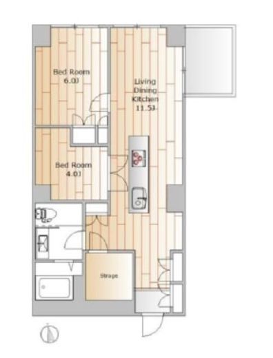 ペアシティルネッサンス　908号室　間取り