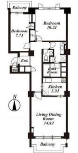 広尾ガーデンヒルズ　M504号室　間取り