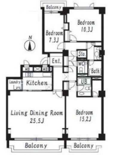 広尾ガーデンヒルズ　M605号室　間取り