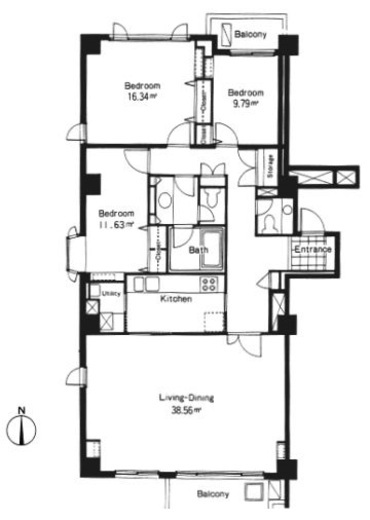 広尾ガーデンヒルズ　M606号室　間取り