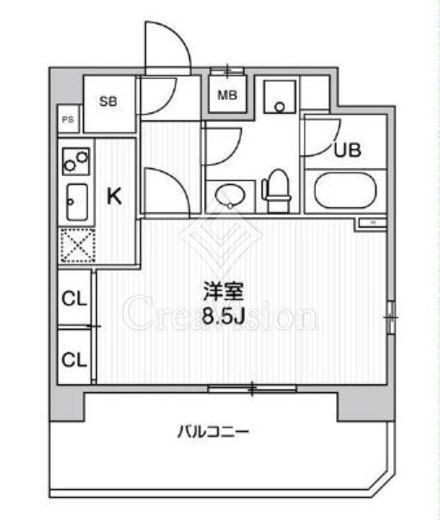 コンシェリア新橋　1406号室　間取り