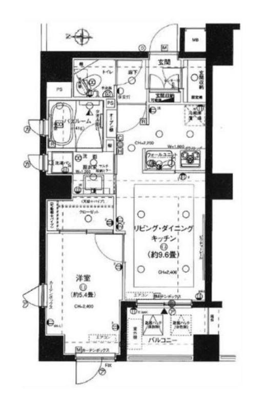 グリーンパーク八丁堀桜川公園　404号室　間取り