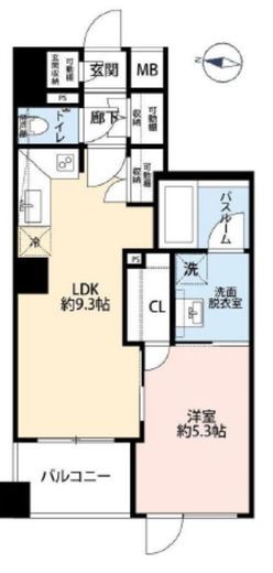 グリーンパーク八丁堀桜川公園　803号室　間取り