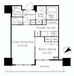 パークコート六本木ヒルトップ　1301号室　間取り