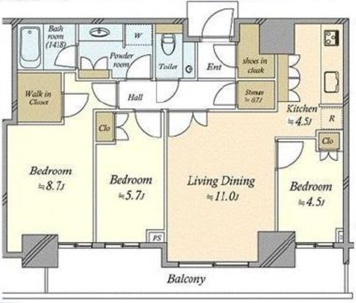 パークコート六本木ヒルトップ　2504号室　間取り