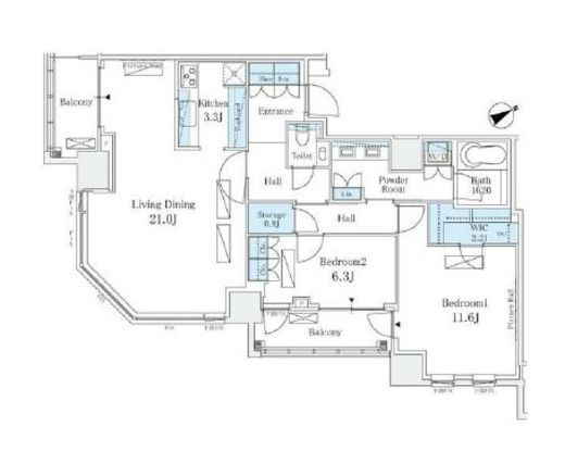 パークコート六本木ヒルトップ　2506号室　間取り