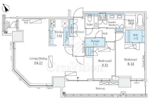 パークコート六本木ヒルトップ　2507号室　間取り