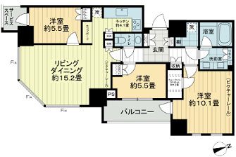 パークコート六本木ヒルトップ　1607号室　間取り