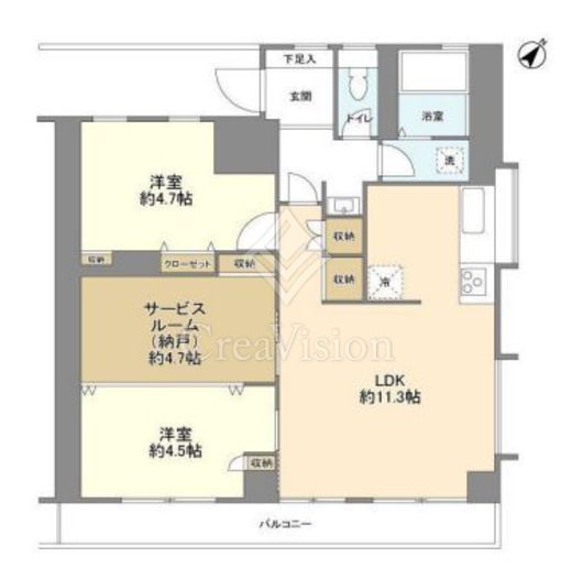 メゾン・ド・エビス　707号室　間取り