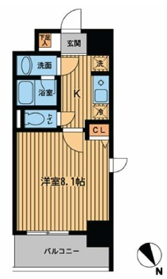 プライムアーバン門前仲町　801号室　間取り