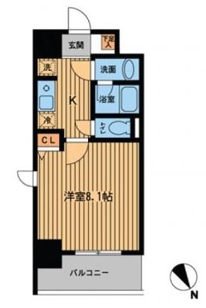プライムアーバン門前仲町　1204号室　間取り