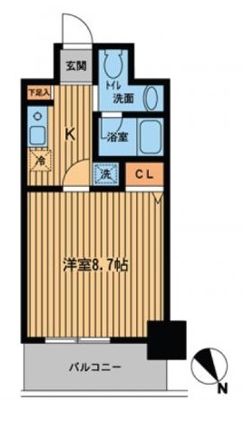 プライムアーバン門前仲町　602号室　間取り