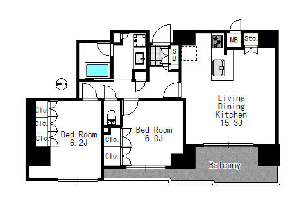 ニューシティアパートメンツ西大島　202号室　間取り
