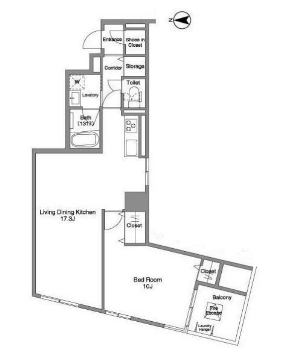 コンフォリア銀座EAST　1401号室　間取り