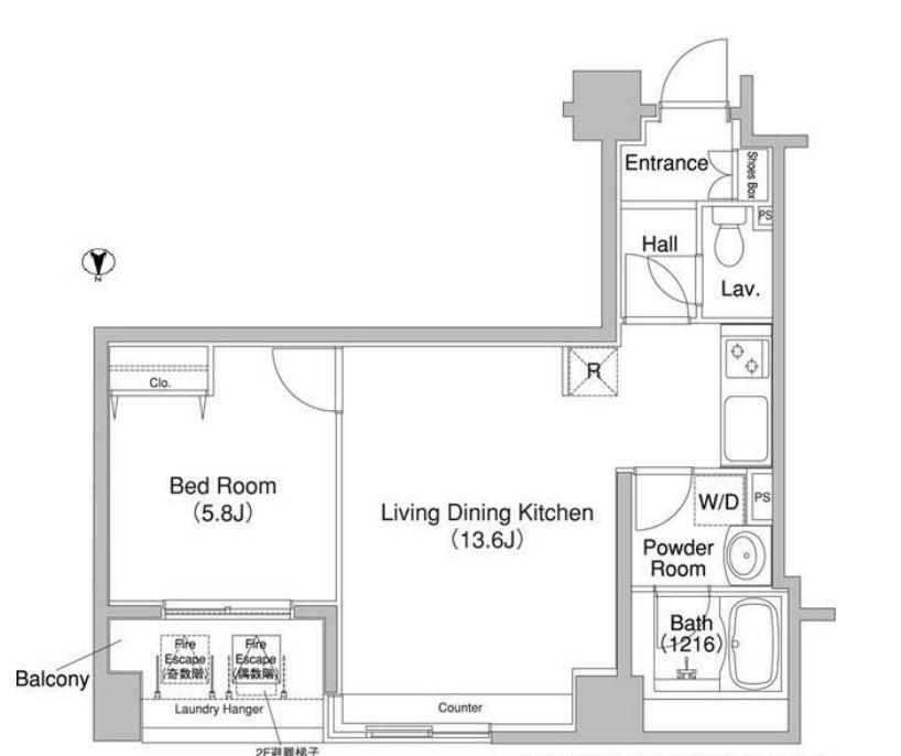 コンフォリア銀座EAST　504号室　間取り