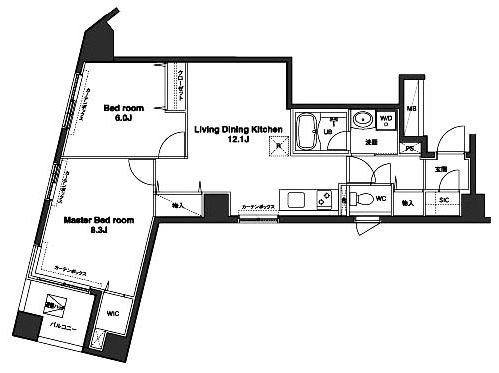 コンフォリア銀座イースト　1401号室　間取り