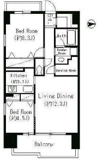 パークキューブ東品川　102号室　間取り