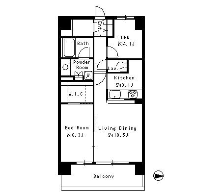 パークキューブ東品川　405号室　間取り