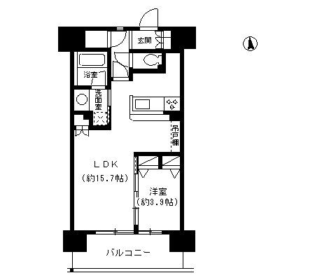 パークキューブ東品川　512号室　間取り