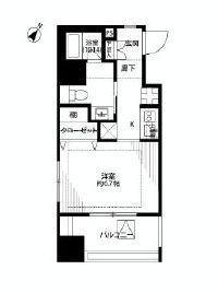 ベルファース水天宮前　606号室　間取り