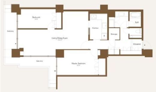 六本木ファーストプラザ　1722号室　間取り