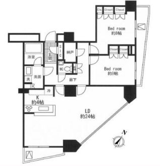 アトラスタワー六本木　9F1号室　間取り