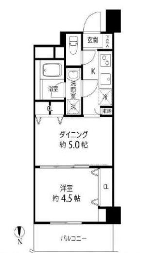 デュオステージ白金高輪　303号室　間取り