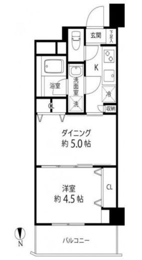 デュオステージ白金高輪　703号室　間取り
