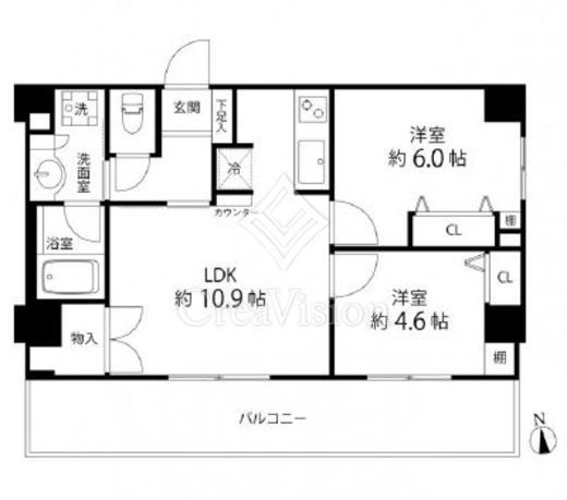 デュオステージ白金高輪　705号室　間取り
