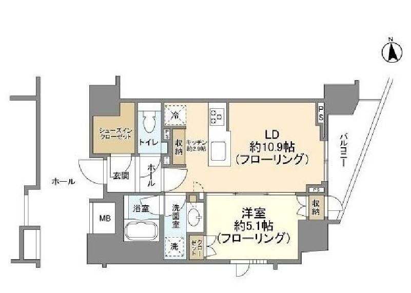 パークハウス市谷柳町　508号室　間取り