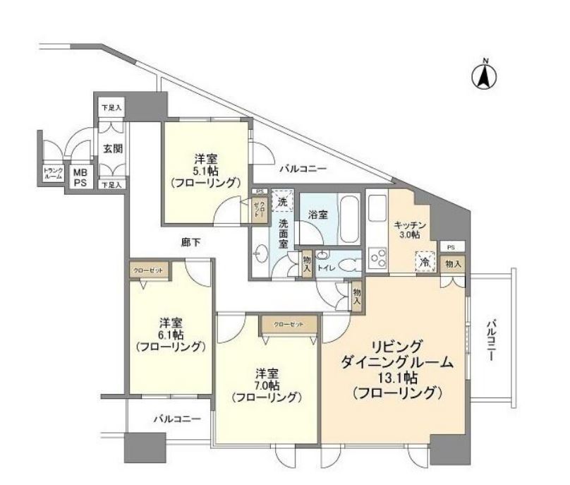HF白金高輪レジデンス　801号室　間取り