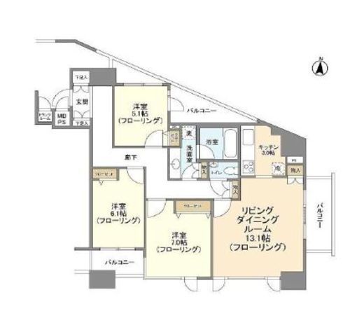 HF白金高輪レジデンス　601号室　間取り