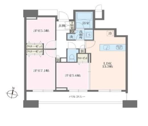 HF白金高輪レジデンス　1302号室　間取り