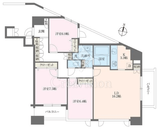 HF白金高輪レジデンス　1201号室　間取り