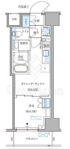 パークアクシス住吉ガーデンスクエア　1009号室　間取り