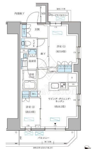 パークアクシス住吉ガーデンスクエア　313号室　間取り