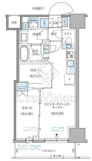 パークアクシス住吉ガーデンスクエア　607号室　間取り