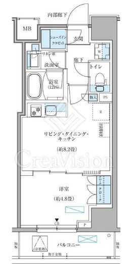 パークアクシス住吉ガーデンスクエア　611号室　間取り