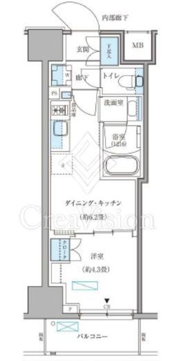 パークアクシス住吉ガーデンスクエア　606号室　間取り