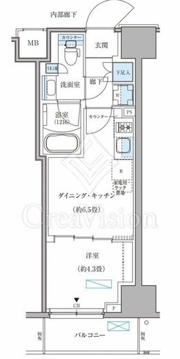 パークアクシス住吉ガーデンスクエア　505号室　間取り